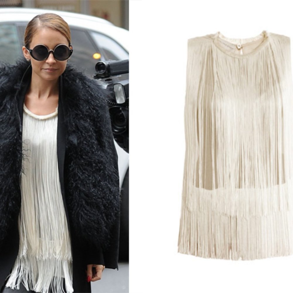 NWT Stella McCartney Silk Fringe Top ASO Nicole Ritchie! US 2